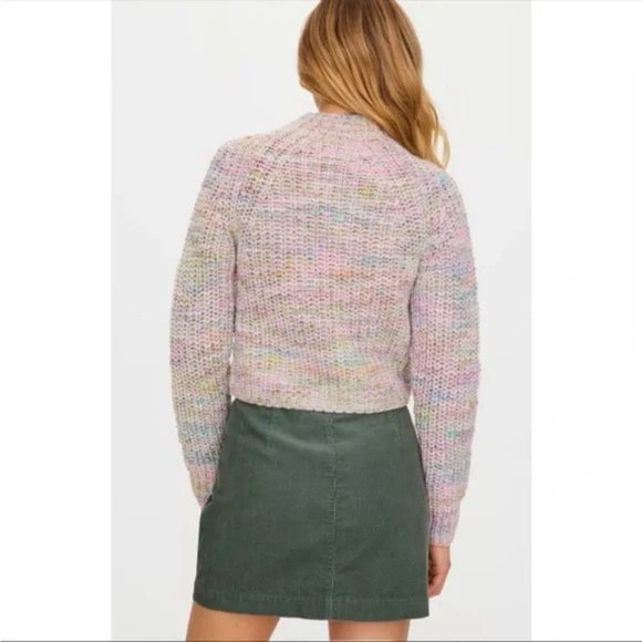 Aritzia Wilfred Free Retrograde Mockneck Pastel Rainbow Sweater Wool Blend XXS - Picture 3 of 10